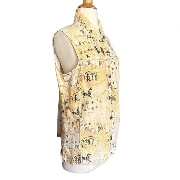 CHICO’S DESIGN Linen Top Blend Western Vibes Sleeveless, Size Medium - Picture 5 of 15